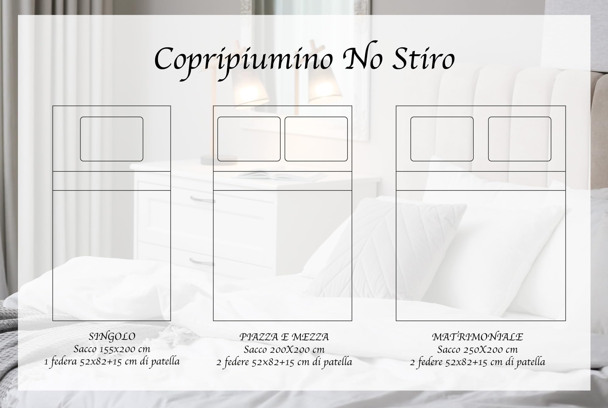 IlGruppone Set Copripiumino No Stiro Sacco e Federe Bicolore Effetto Raso Parure Microfibra Morbida Anallergica Mano Pesca - Azzurro/Blu - Matrimoniale