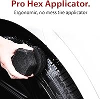 Vista 2 de Adam's Polishes Pro Neumático Agarre Hexagonal Aplicador - Herramienta de Esponja de Espuma para Brillo de Neumáticos y Detalles de Coche