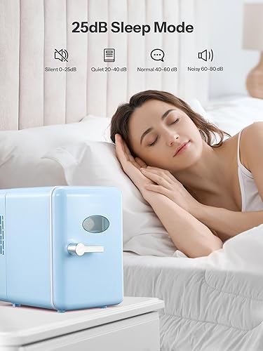 Miniatura 6 de Reemix Mini nevera, 4L6 latas, enfriador portátil retro para uso doméstico de 120 V y 12 V CC, refrigerador para el cuidado de la piel para