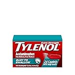 Tylenol Extra Strength Easy to Swallow Acetaminophen, Pain Reliever & Fever Reducer Coated Caplets for Adults with Gentleglide Technology, 500 mg Extra Strength Acetaminophen, 24 ct