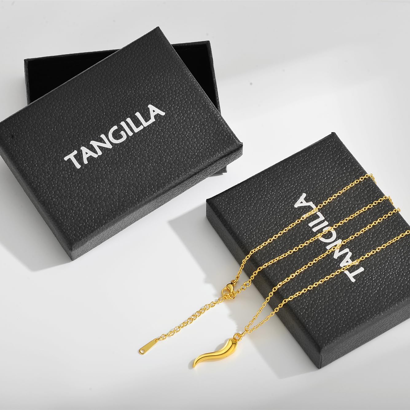 Italian Horn Cornicello Necklace for Women Stainless Steel Lucky Amulet Pendant on 18+2″ Adjustable Chain Protective Talisman Jewelry Gift - Image 6