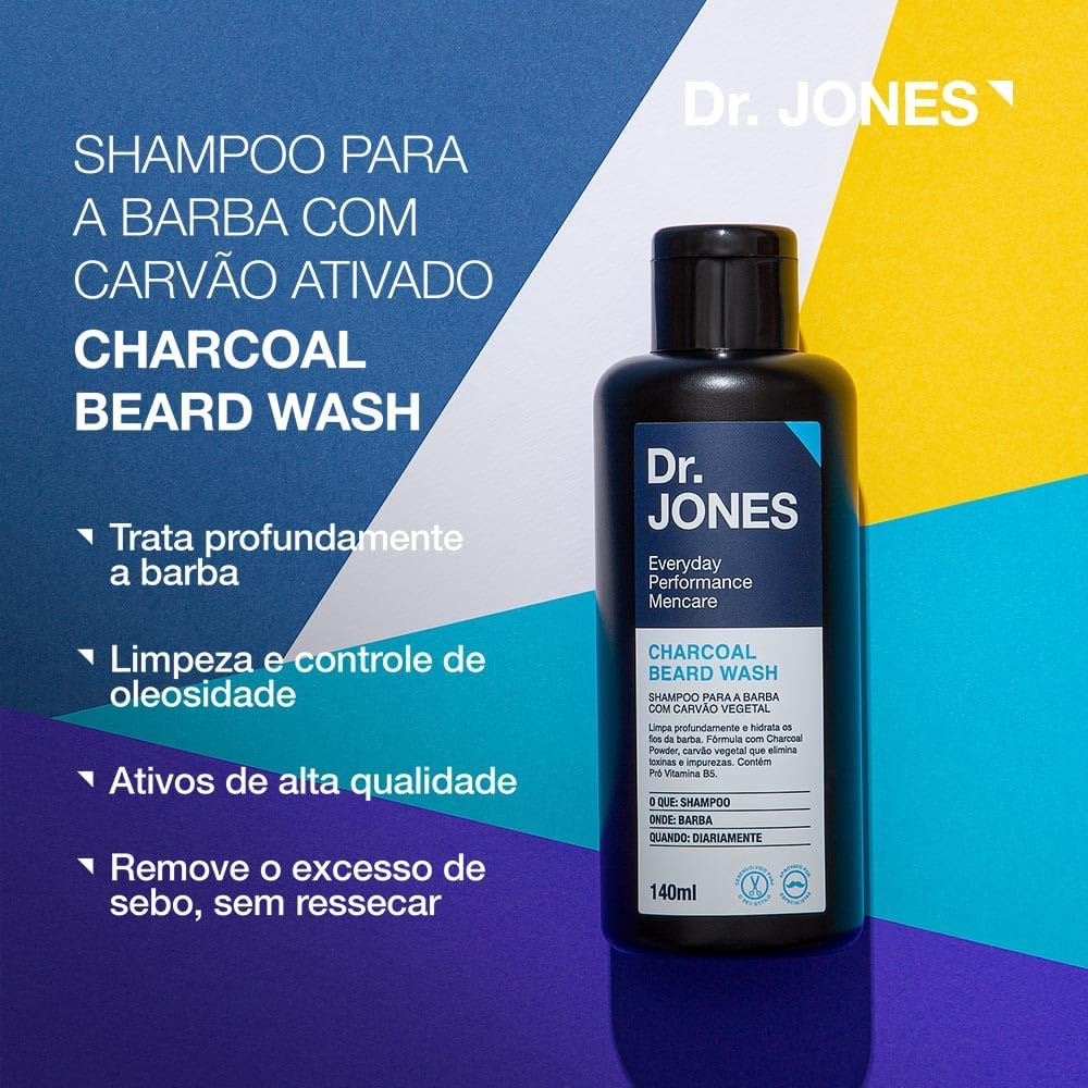DR. JONES CHARCOAL BEARD WASH – Shampoo para Barba com Carvão Vegetal