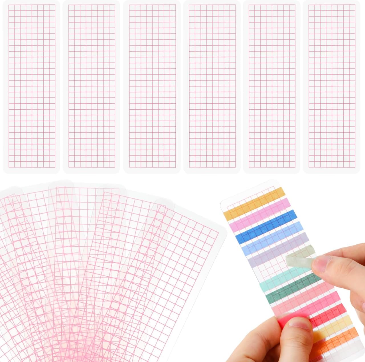 KALLORY Washi Tape Storage Boards 5.90X1.96 Inch Practical Tape Sample Separate Boards for Office School Home Craft Organization and Scrapbooking