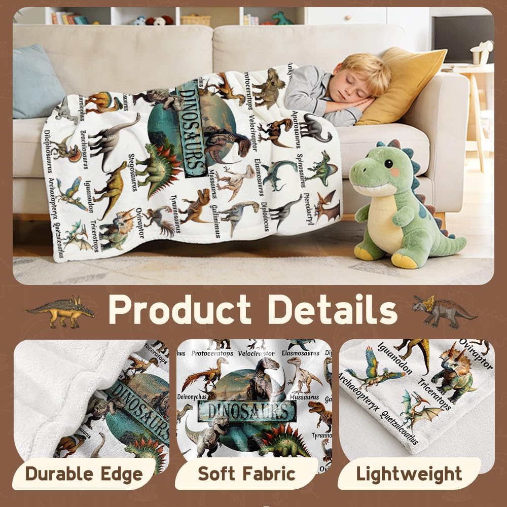 Dinosaur Blanket for Boys Girls,Dinosaur Gifts for Kids Blanket,Funny Throw Blanket,Soft Cozy Flannel Blanket Room Decor Gifts for Boys Girls Kids Size-40"x50"