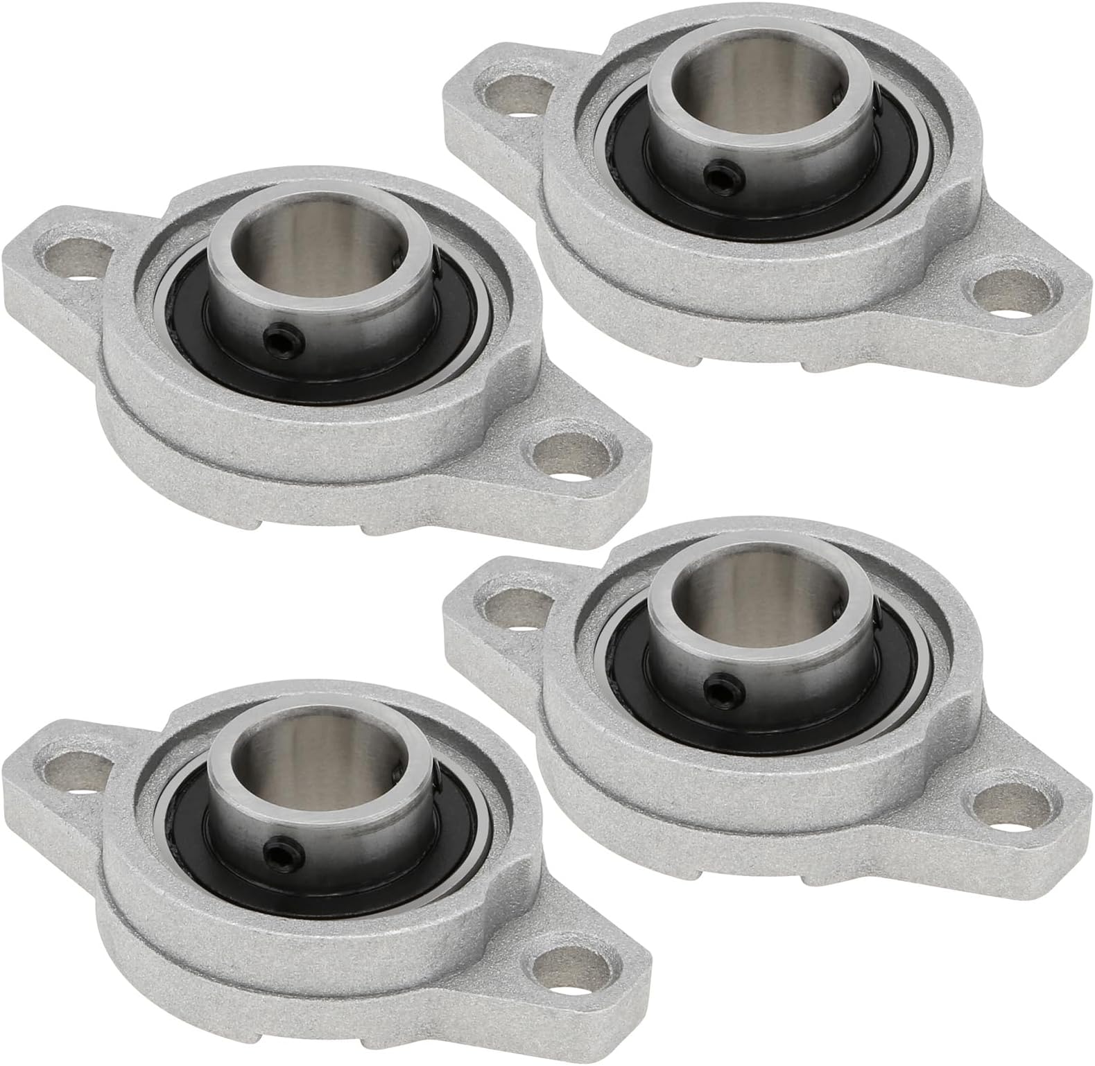 DiGiYes4Pcs KFL002 15mm Inner Bore Mounted Flange Mounted Pillow Block Bearings for Diameter 15mm Linear Shaft Rod T8 Lead Screw