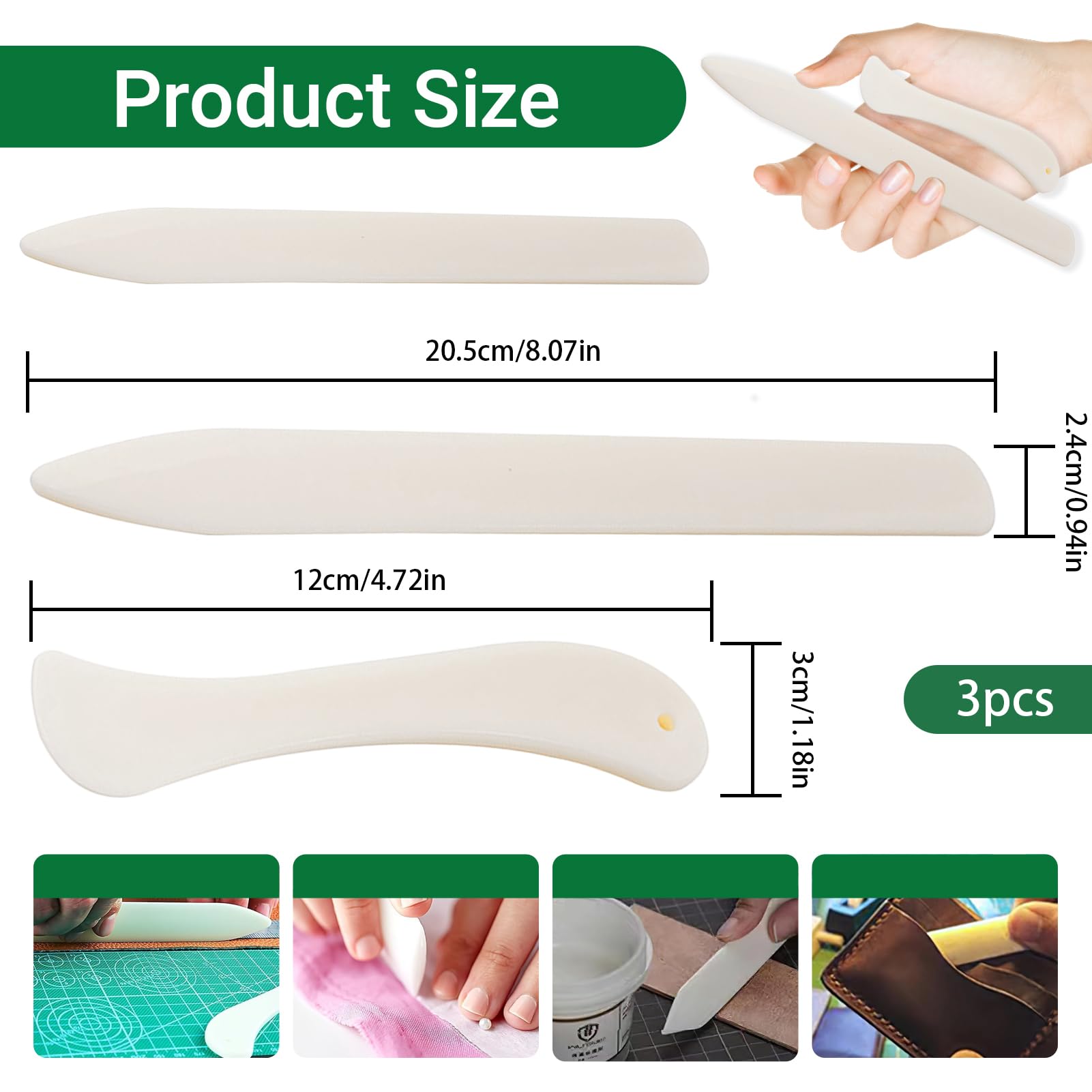 Outil à Os Pour Pliage Papier - 2 Pièces (grand Et Petit) - Pour Scrapbooking, Origami, Reliure - Finition Lisse Et Précise