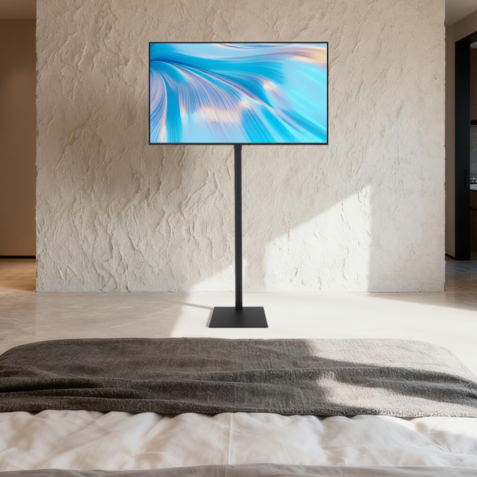 Soporte de TV de pie para TV, altura y ángulo ajustable, compatible con televisores de 14 a 43 pulgadas, capacidad de carga de 20 kg