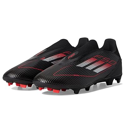 adidas F50 League Laceless Firm Ground/Multi Ground Soccer Cleats Soccer Shoes Black/Iron Metallic/Lucid Red