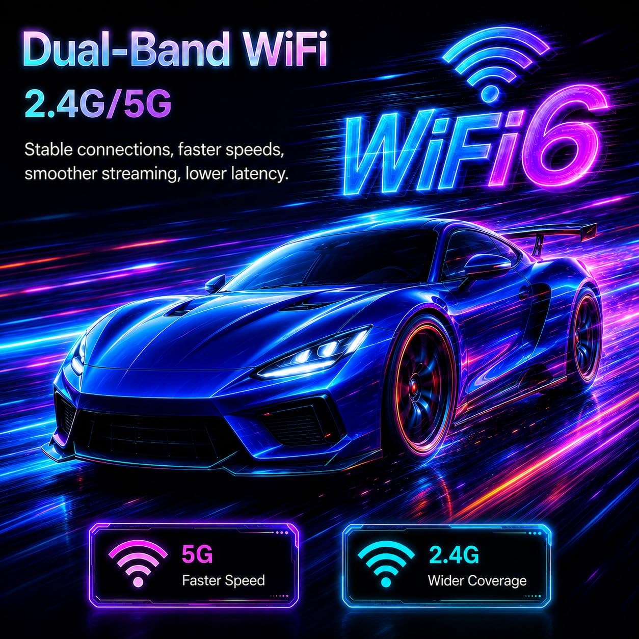 Boîtier TV Android 4Go 64Go 4K UHD WiFi 6 Quad-Core Lecteur à Quatre cœurs