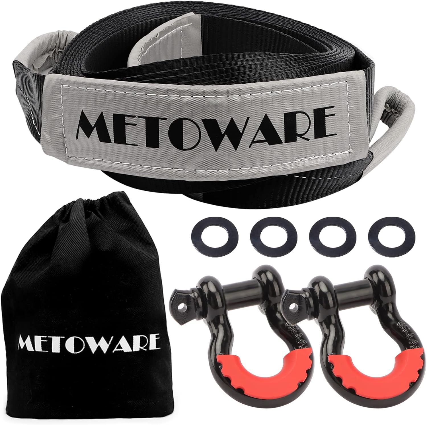 METOWARE Tow Strap Recovery Kit 3" x 30ft (35,000 lbs