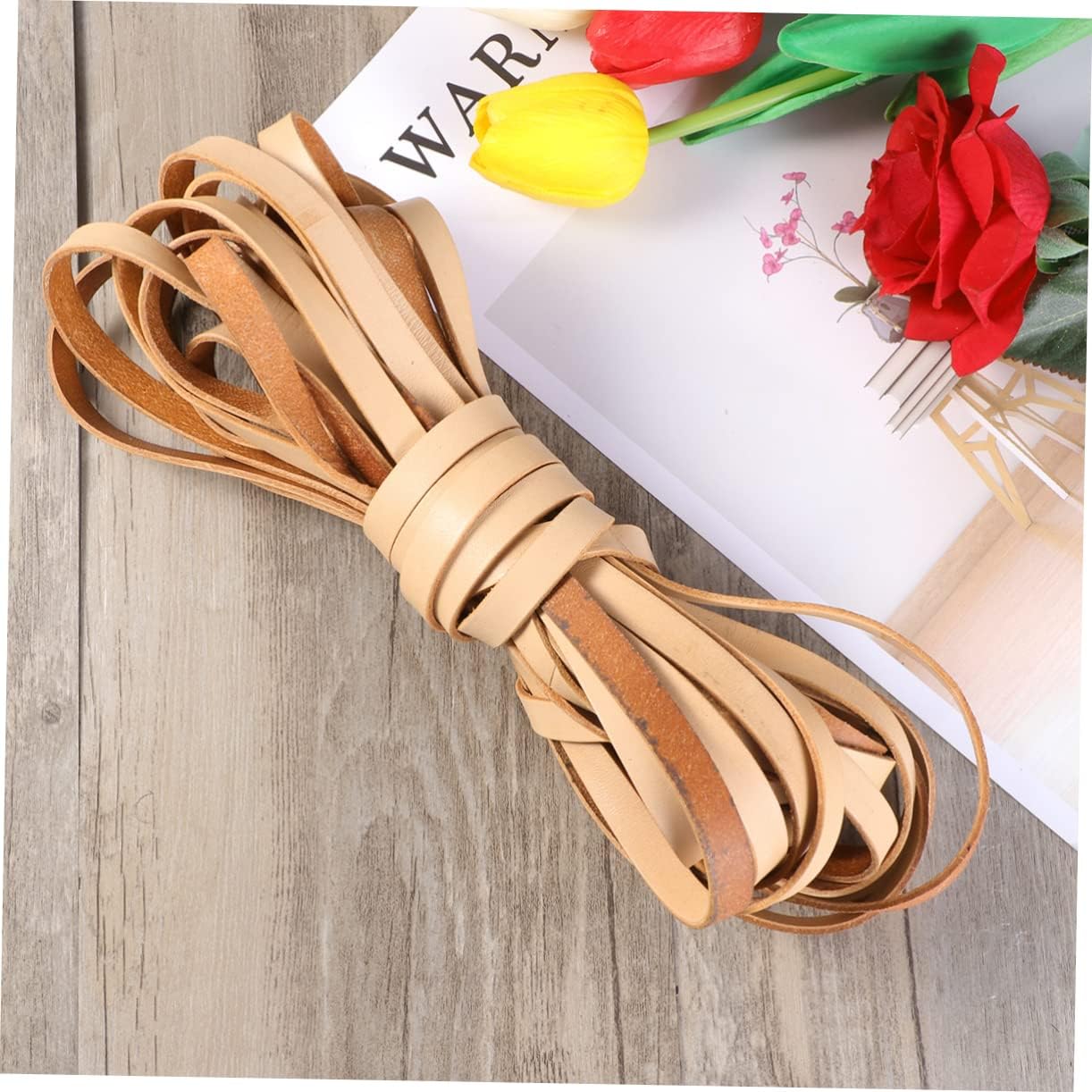Meters Leather Cord Flat Cords for Jewelry Making Bracelets Necklaces Wide Thick Crafting Material Natural Color