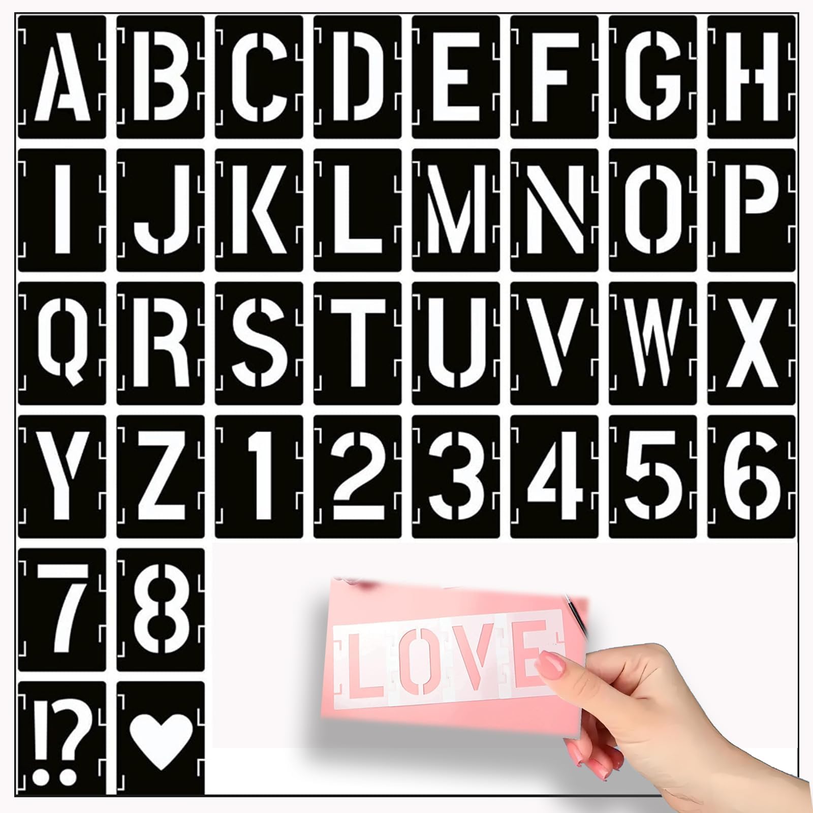 Ouligay Buchstaben Schablonen Set - 42-teilig Für DIY & Handwerk