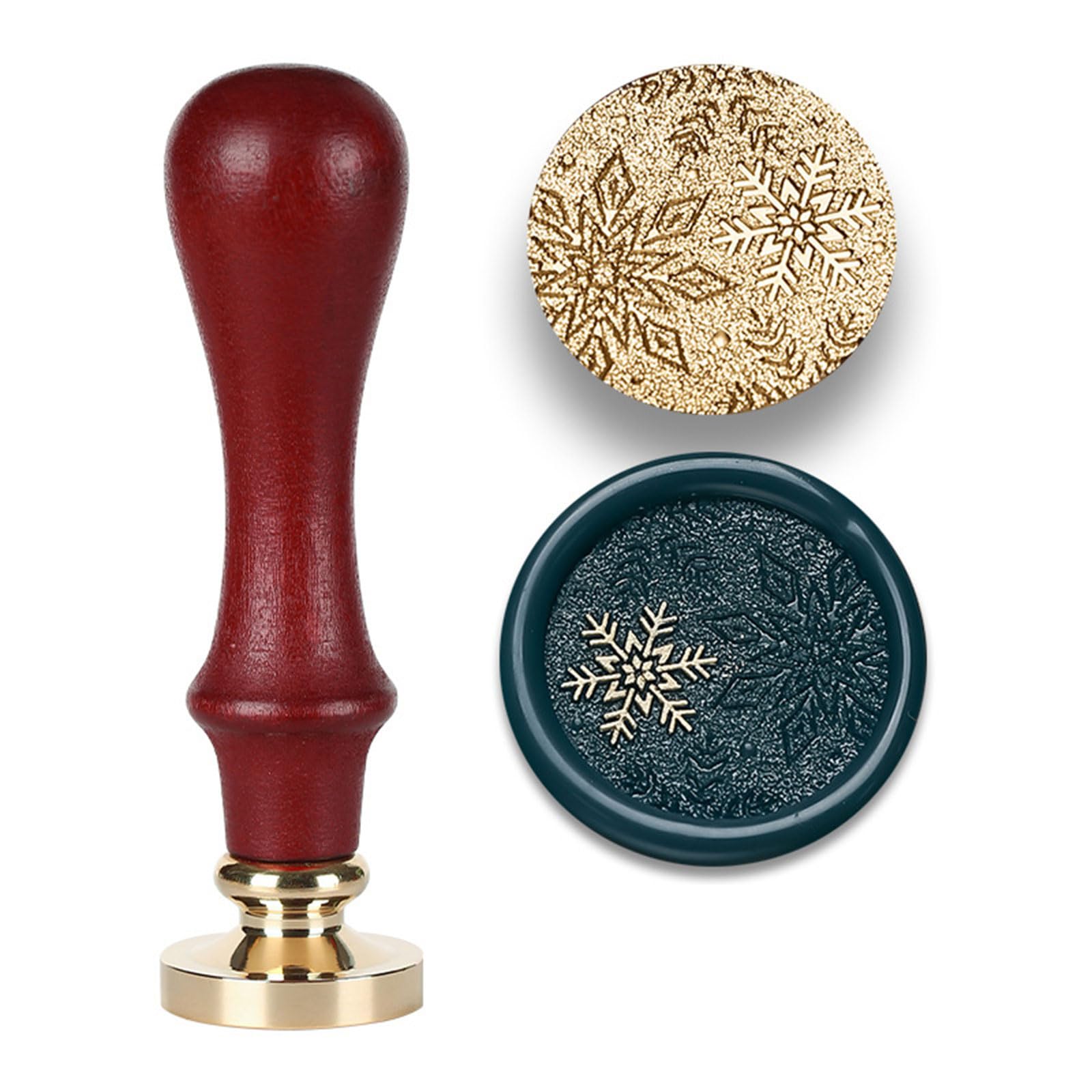 Elnwnnkc Christmas Sealing Stamp Head with Handle for Wedding Invitations Envelope Scrapbooking, Embossed Sealing Stamp Christmas Seal Set