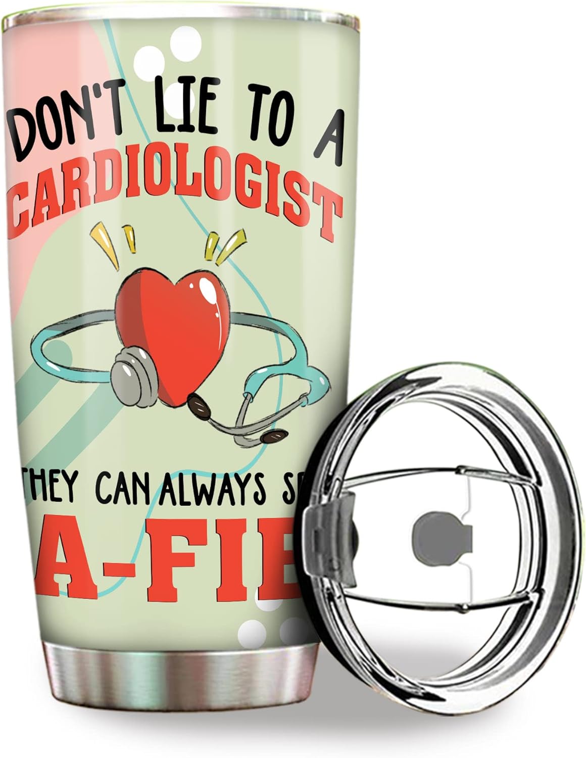 MEDROC Cardiology Gifts For Men Tumbler Stainless Steel 20oz, Anatomy Heart