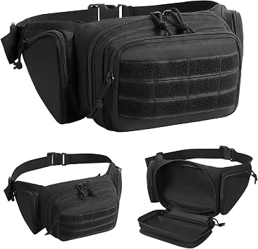 Tactical Fanny Pack, Military Waist Pack for Men, Black