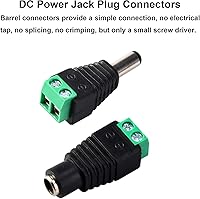 Vista 4 de MILAPEAK 10 pares de cables de alimentación de CC de 12 V 5 A macho y hembra + 10 pares de conectores de enchufe de alimentación CC para vigilancia