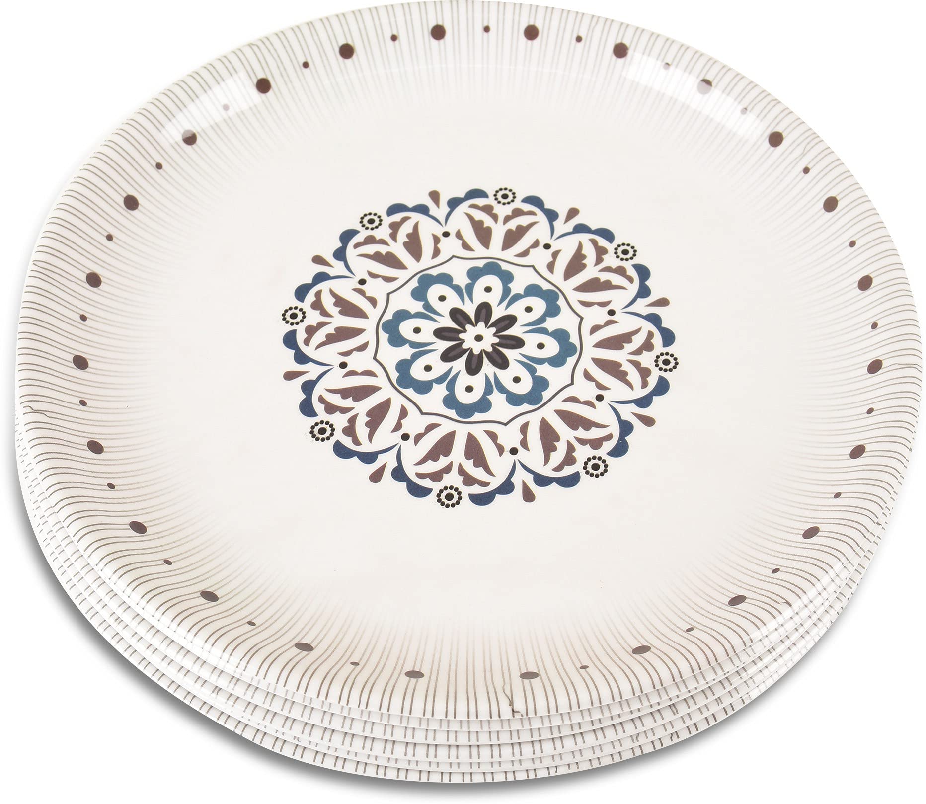 RGU Swiss Ware Galaxy Melamine Dinner Set , 4.300 kg (Black, White