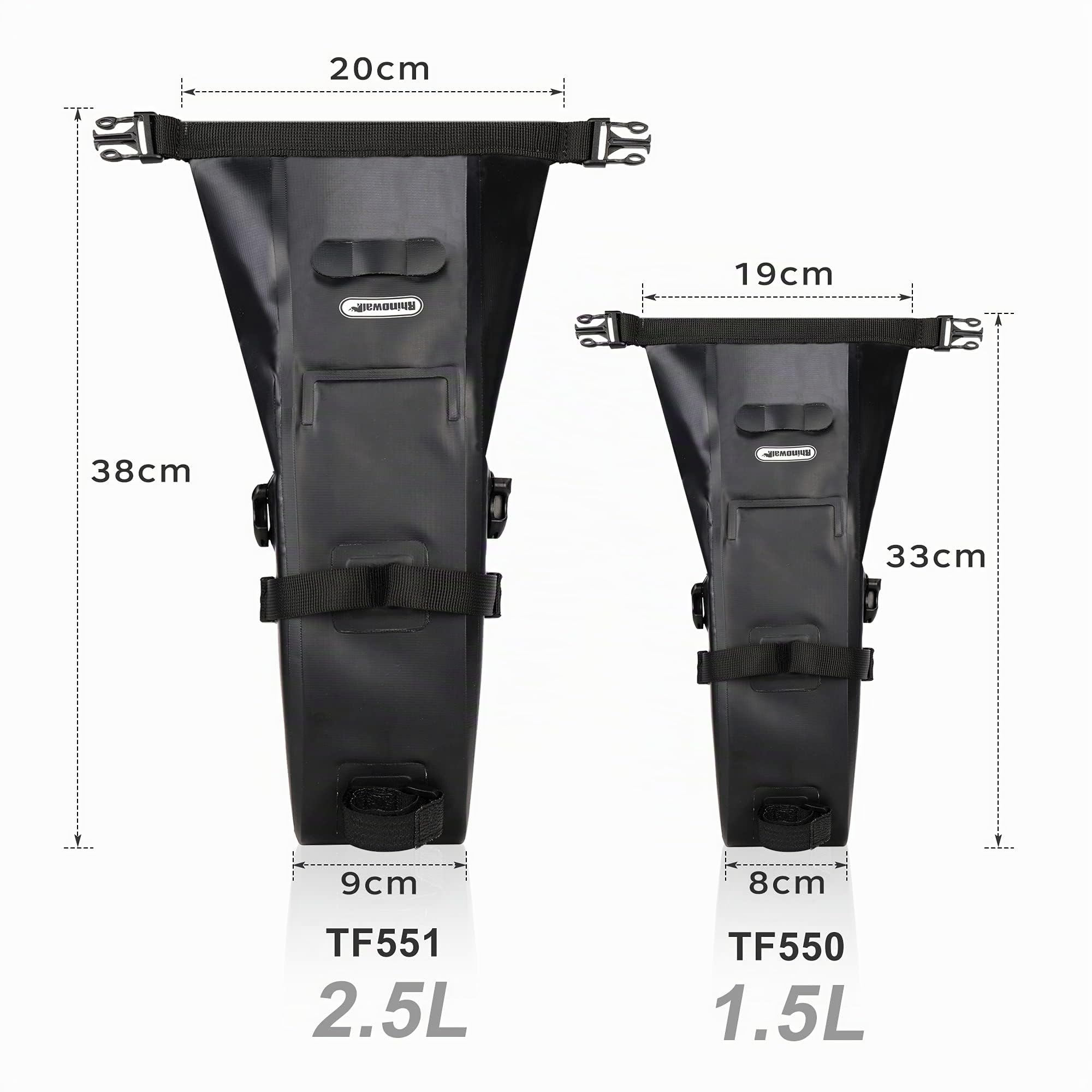 Rhinowalk Borsa da sella per bicicletta, 1,5/5/10/13 l, impermeabile, portatile, per mountain bike e strada