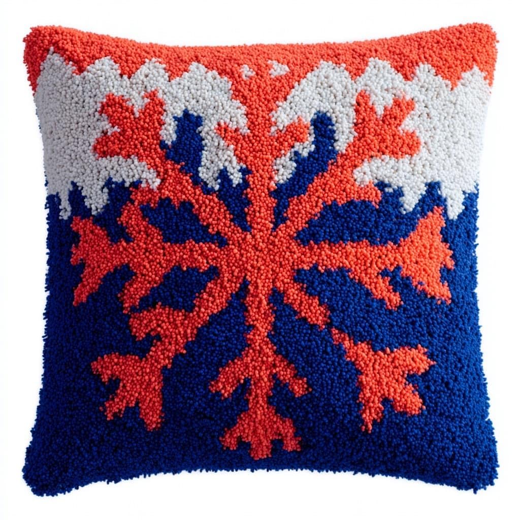 Henypt Latch Hook Cushions Kits Snowflake