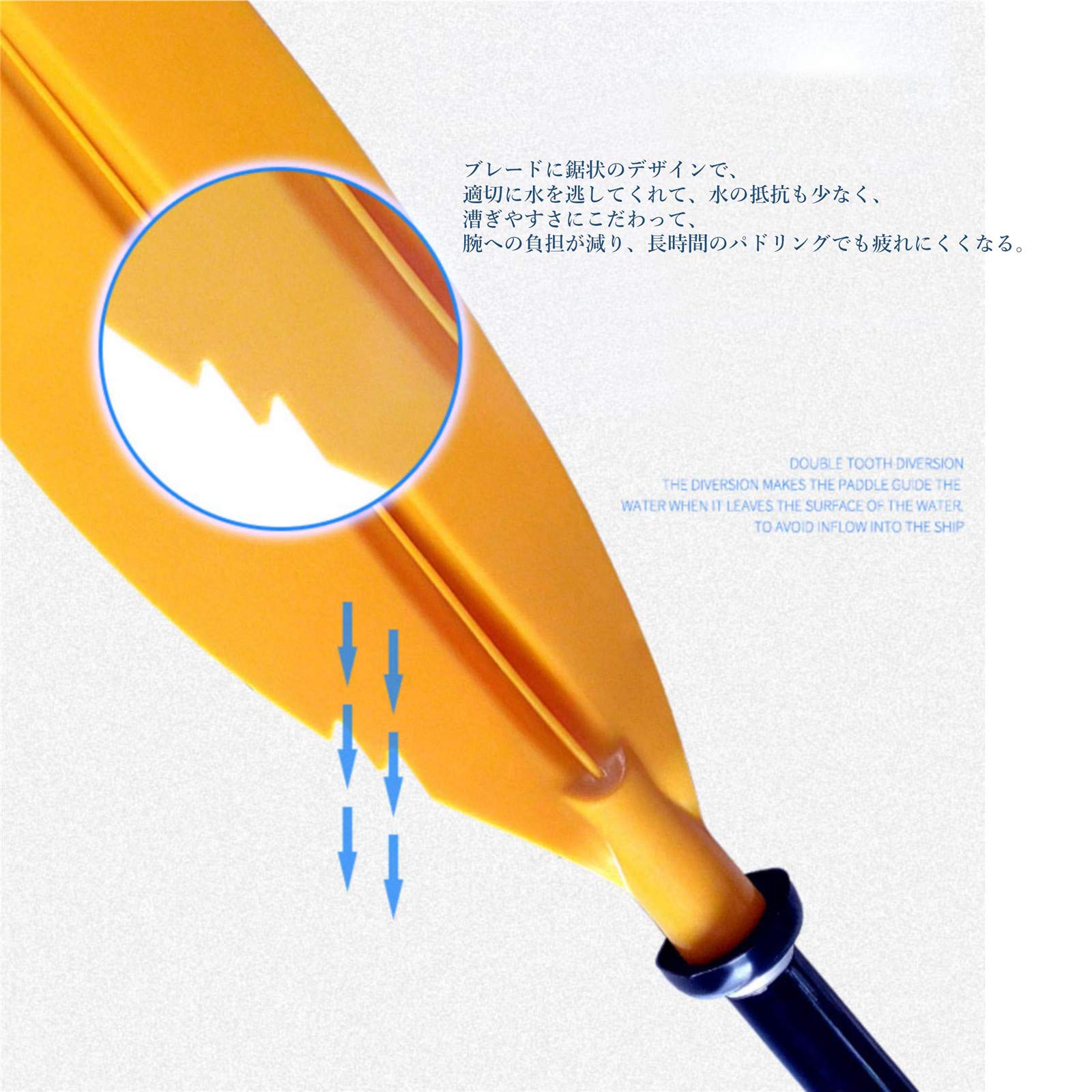 MORGEN SKY パドル カヤックパドル ダブルプレード アルミパドル 2ピース分割 kayak用 親子揃い ツーリング フィッシング ボートオール アルミ合金 軽量 収納便利 BR01 - 3