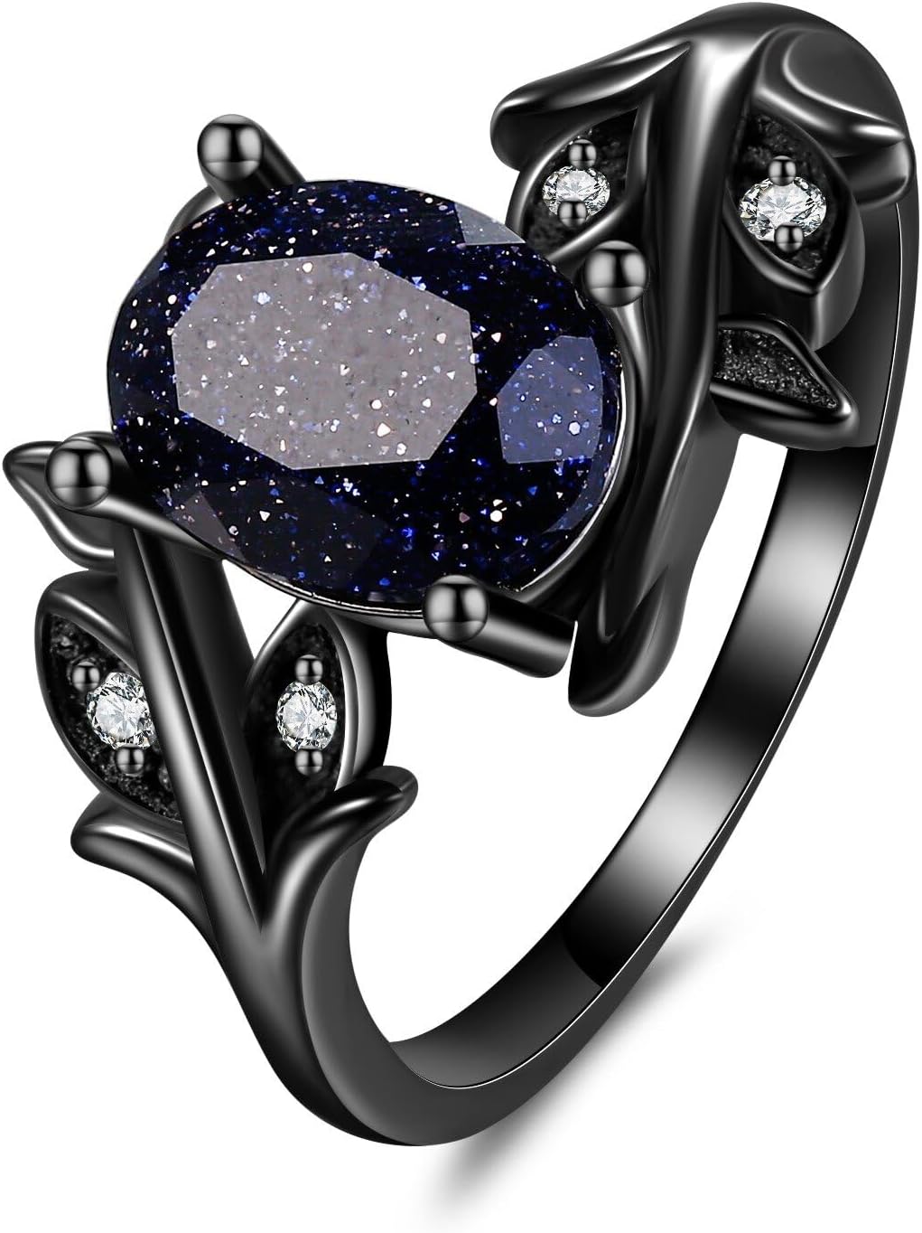 Blue Sandstone Ring Sterling Silver Blue Sandstone Jewelry Gift for Women