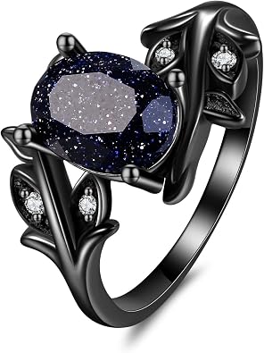 Blue Sandstone Ring Sterling Silver Blue Sandstone Jewelry Gift for Women