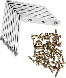 DOITOOL L-Shaped Right Angle Code Metal Corner Brackets Right Angle Bracket Work Desk Accessories Fixing Bracket L Shaped Bracket Corner Shelf Brace Corner Angle Desk Fixing Tool Furniture