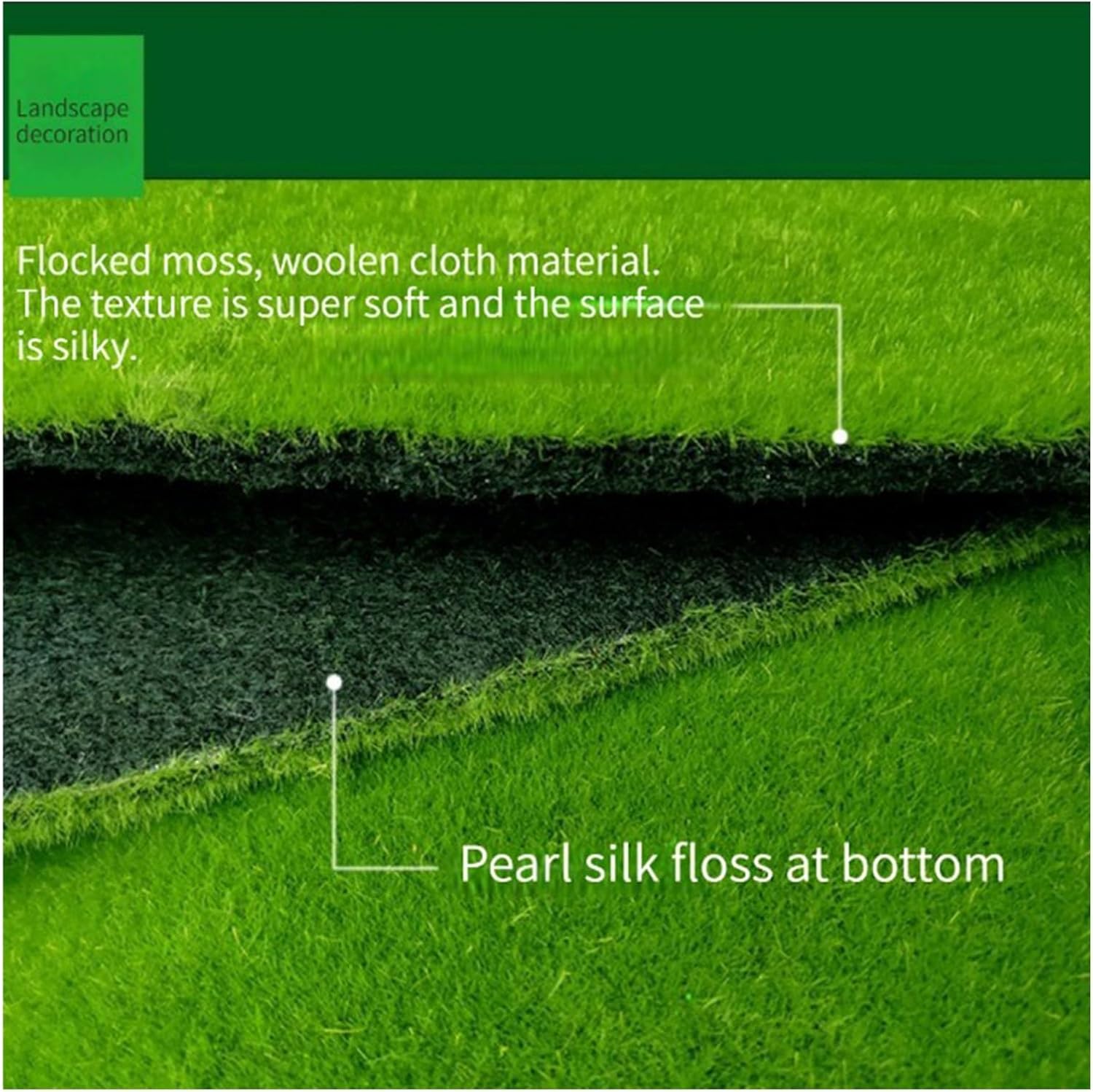 Artificial Turf Moss Wall Panel Mat Landscape Grass Fake, Mats 1x1m (D)
