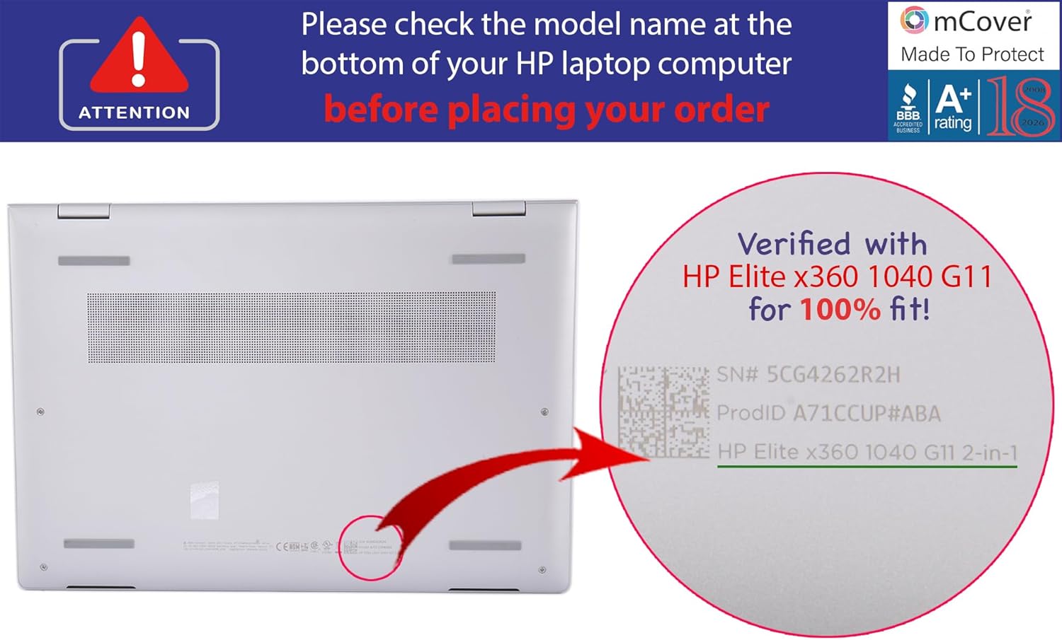 mCover Case Only Compatible for 2024~2025 14" HP Elite x360 1040 G11 2-in-1 Series Windows Laptop (NOT Fitting Any Other HP Models) - Red