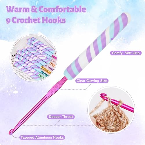 Miniatura 33 de Coopay Juego de ganchos de ganchillo cálidos 2G para mujeres, niñas, mamá, adolescentes, lindas agujas de ganchillo para arte de ganchillo de Fruta