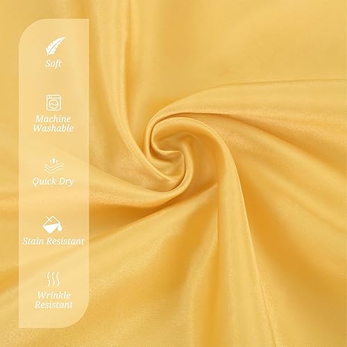 Miniatura 4 de Juego de 72 servilletas de tela de satén doradas, 20 x 20 pulgadas, servilletas cuadradas de tela suave y lisa, servilletas lavables reutilizables