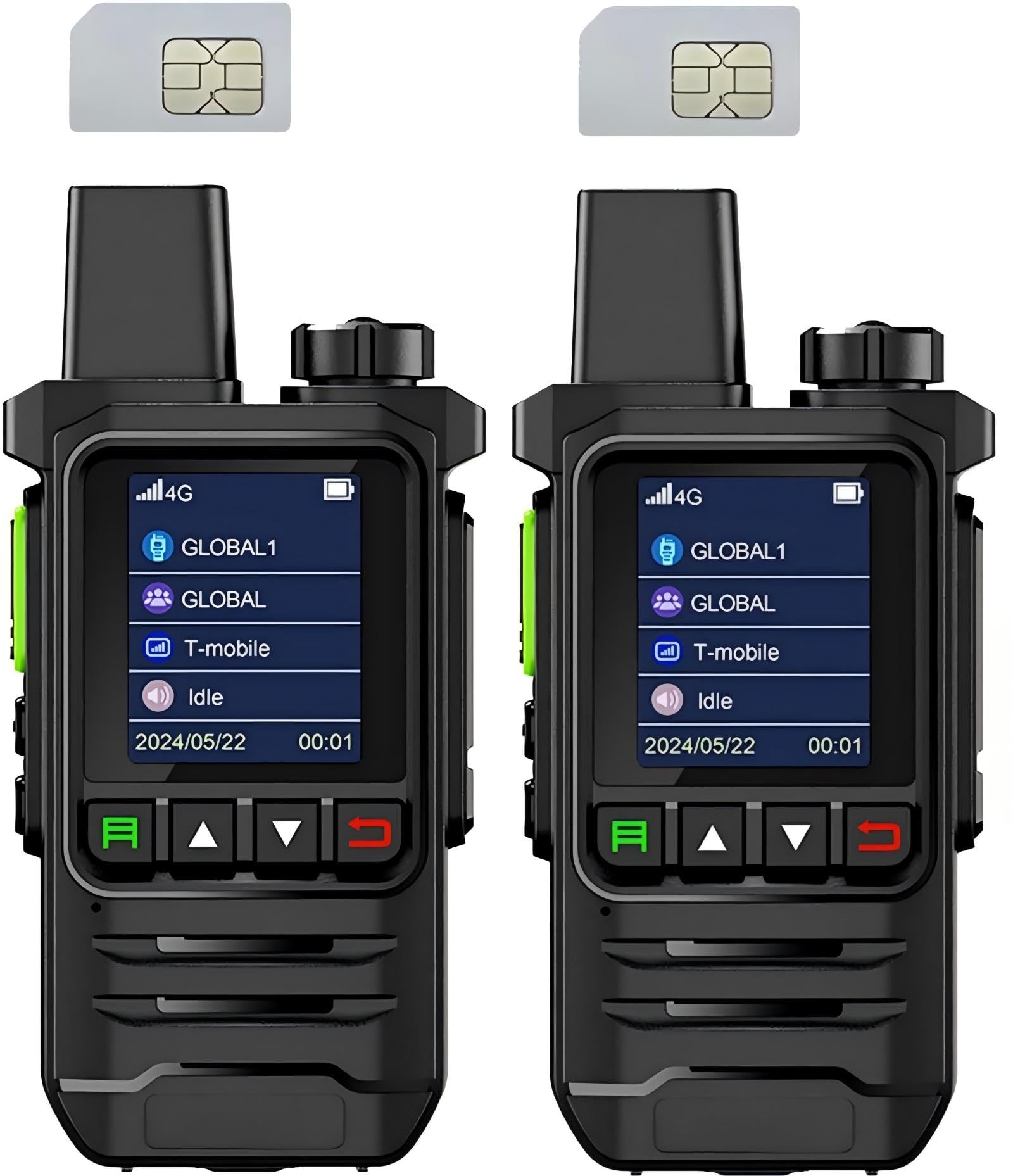 GPDD Global Walkie Talkies with SIM Cards 2-Pack - Unlimited Range Two-Way with 5000mAh Rechargeable Battery - PoC Two Way for Security, Outdoor Adventures & Travel Teams.