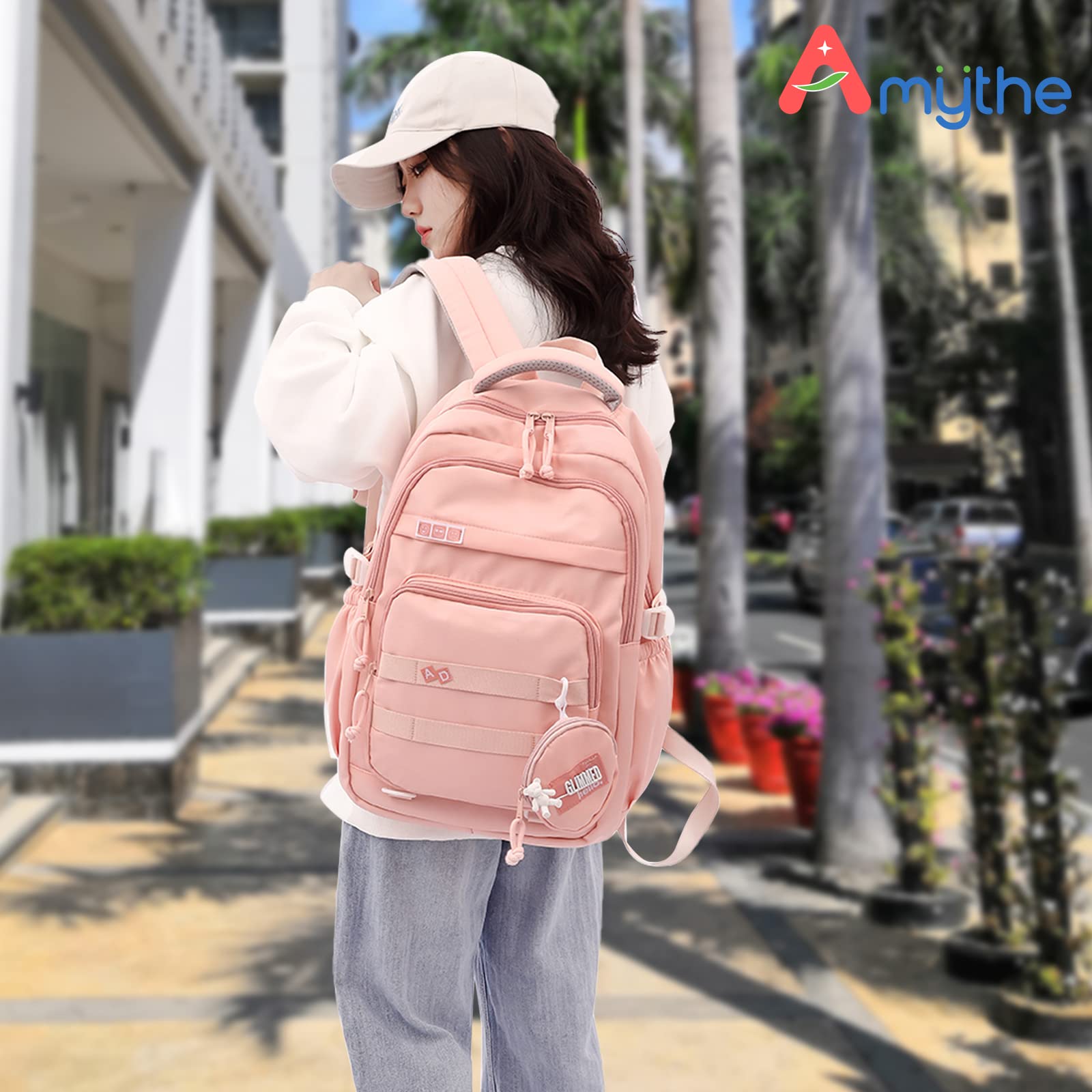 Amythe Mochila Escolar para Adolescente Niña, Mochila Informal Niñas Niños Gran Capacidad Mochila de Viaje para Portátil de 15.6" Bolsas Escolares niños de 10 12-18 años