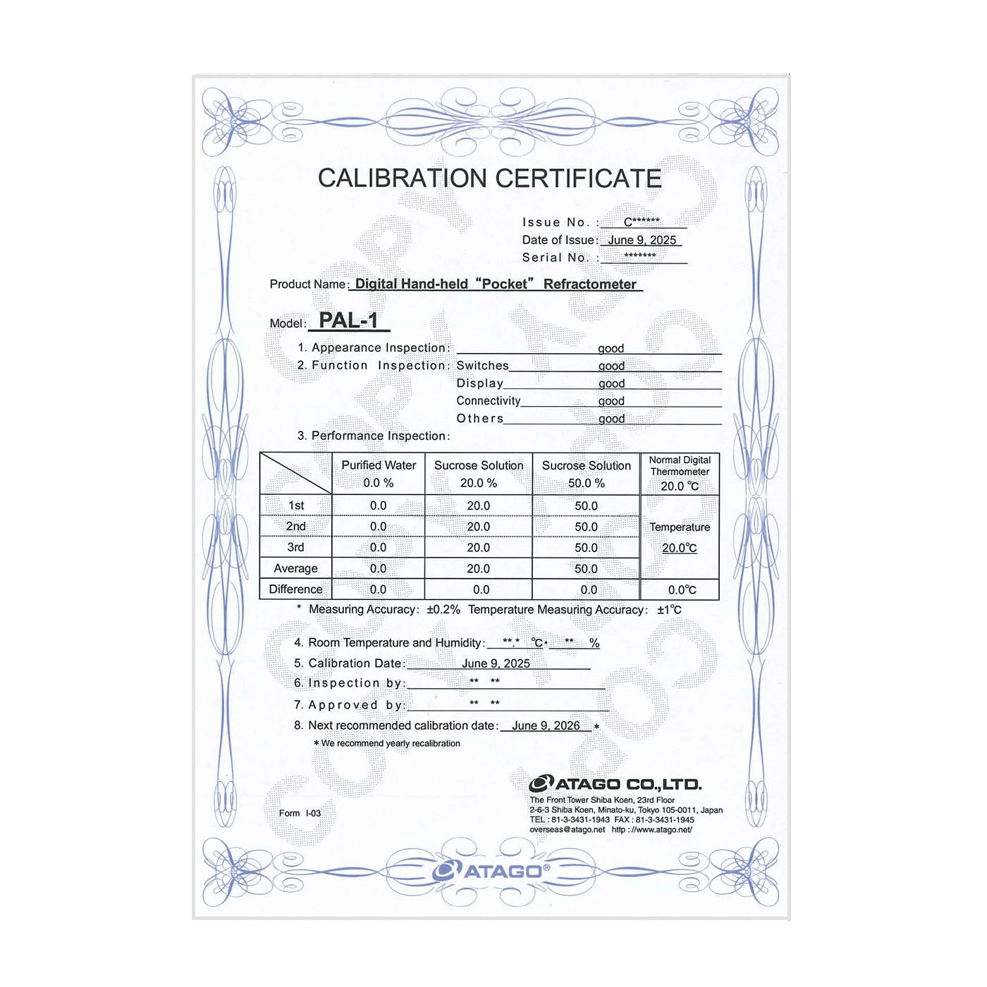 ATAGO pH Meter PAL-pH Plus + Calibration Certificate | Certificado de Calibración, Sin Pilas, Sin Solución de Calibración