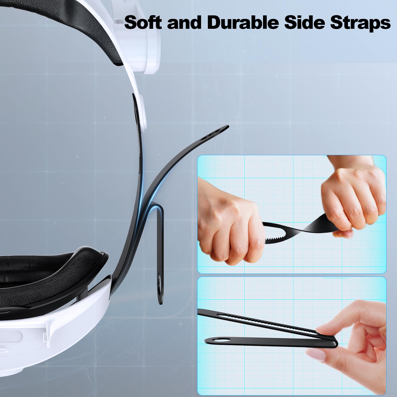 Battery Head Strap Compatible with Quest 2-7000mAh Rechargable Adjustable Headstrap for VR Headset, Extend Playtime and Skin-Friendly VR Accessories for Quest 2