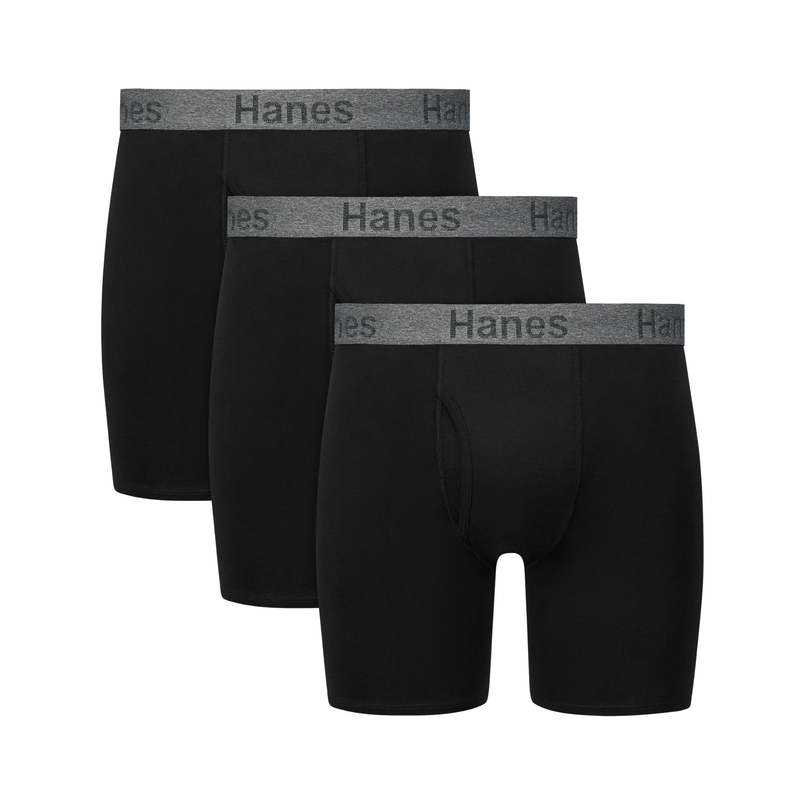Hanes Men's Stay Dry Pouch Boxer Briefs, Performance Stretch Boxer Brief With Leak Protection, 3-pack