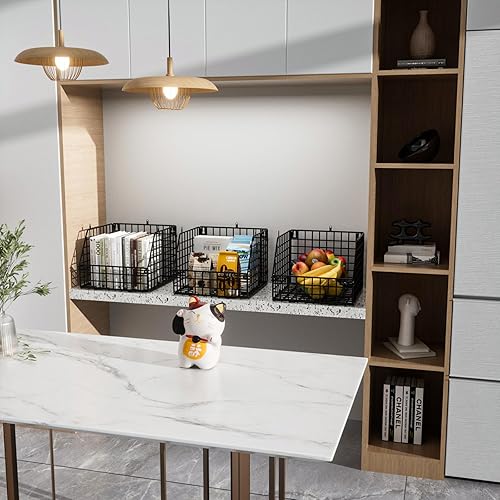 Miniatura 7 de Cesta de almacenamiento colgante más grande y profunda, organizadores y almacenamiento de armario, estantes colgantes de alambre para ropa,