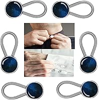 Vista 13 de Extensor de cuello y camisa para camisa de vestir, pantalones de traje, abrigo - extensor de botones (mármol blanco)