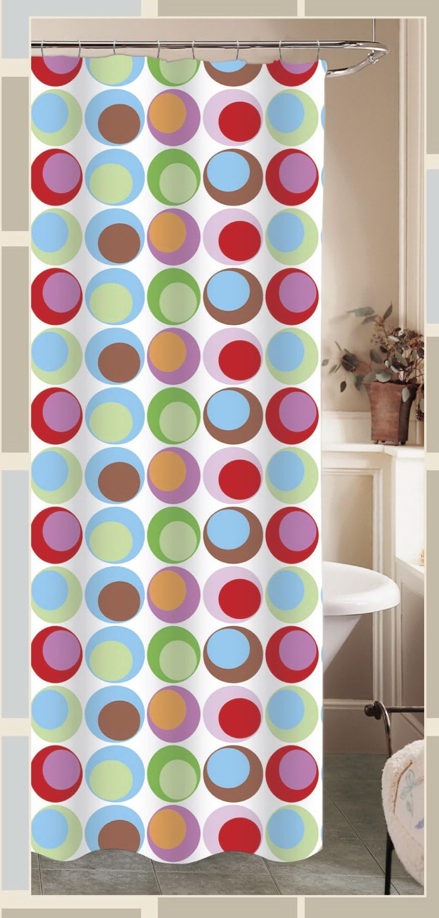 Circus Peva Shower Curtain, Multi Color
