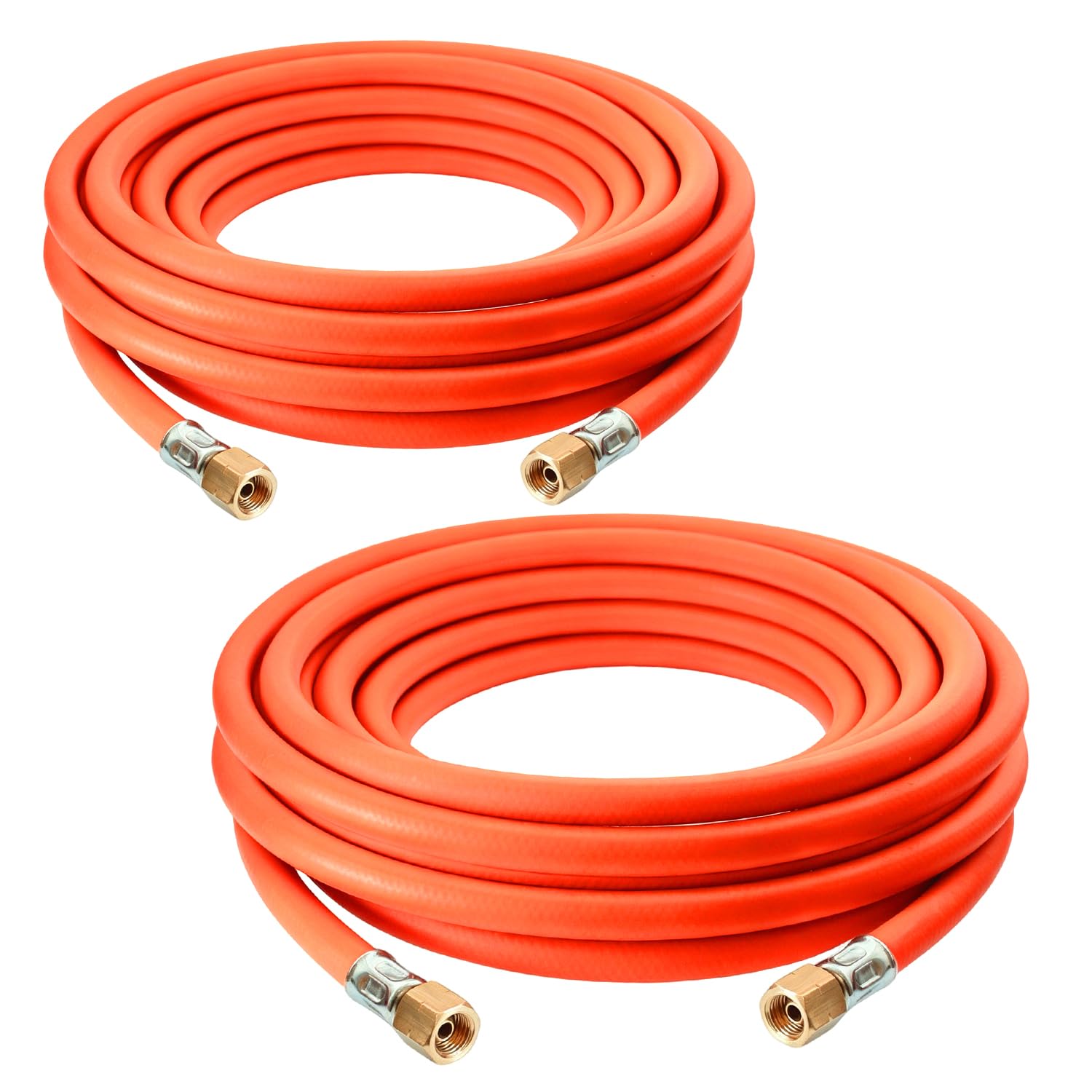 Industrial Gasschlauch 2pcs 500cm mit Schelle 2×1/4" lks, Propan/Butan Gasschlauch 5m x 2 G1/4'' x G1/4'