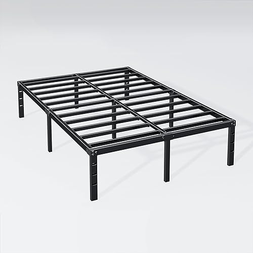 Miniatura 39 de Hafenpo Base de cama individual de 12 pulgadas, plataforma de metal resistente, tamaño individual, no necesita somier, resistente, fácil montaje,
