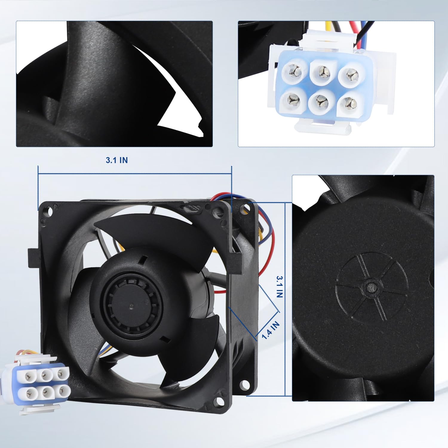 Refrigerator Evaporator Fan Motor for GE Model Numbers GFE28GMKBES GFE28HSHGSS PFE28KMKGES GFE28GMKCES GFE28GMKDES GFE28GMKEES GFE28GMKJES GFE28GSKBSS GFE28GSKHSS GFE28HSHFSS GFE28HSKESS