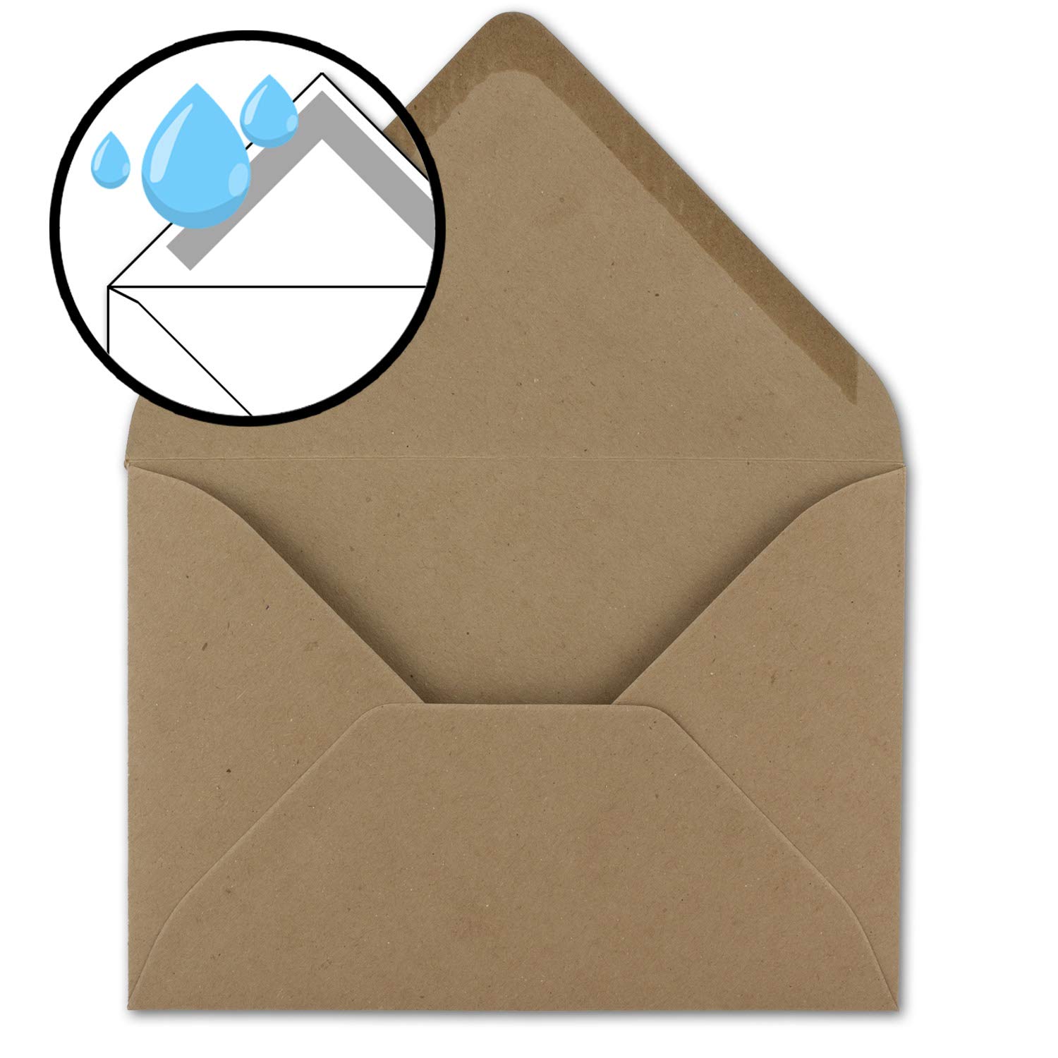Neuser Ecological Kraft Paper Card and Envelope Set Sand Brown - 30 25 Umschläge 05 DIN B6-Umschläge-Nassklebung - Image 2