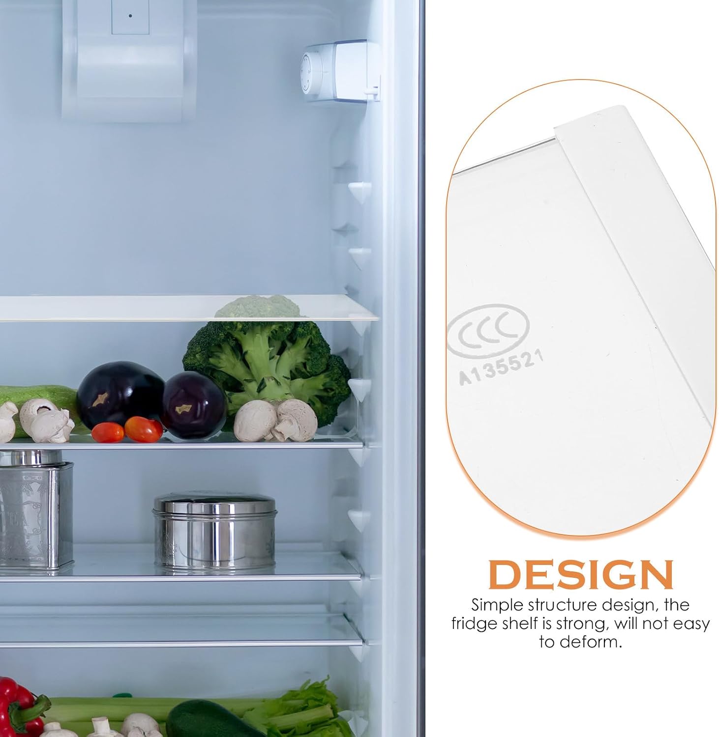 Tempered Glass Refrigerator Divider for Fridge Storage with Simple Structure Design, Easy to Install and Sturdy Glass Partition Board for Organized Kitchen and Crisp Food Storage
