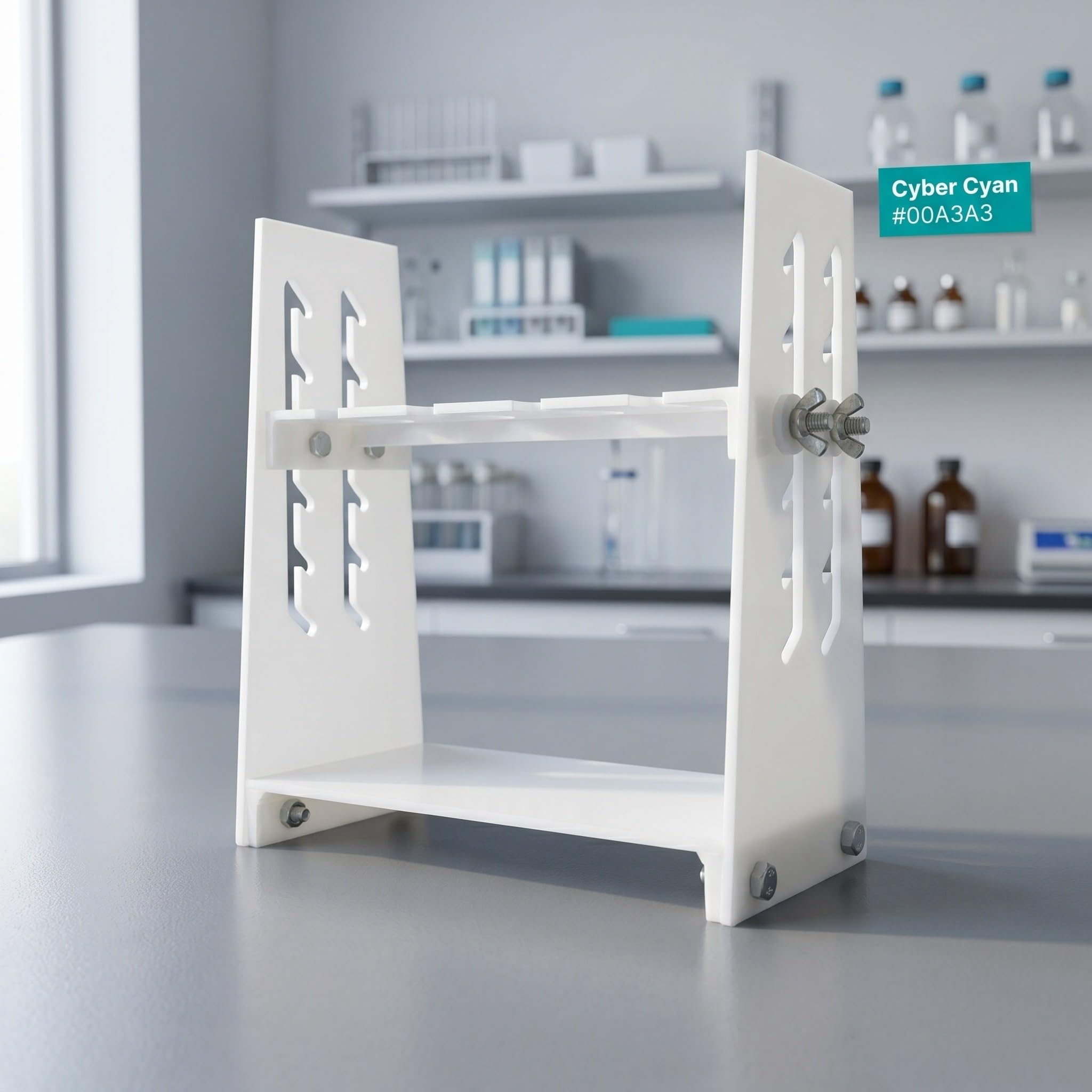 Soporte para Embudos de Laboratorio 4 Orificios y Altura Ajustable