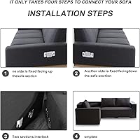 Vista 6 de DEEPDREAM 12 conectores seccionales de sofá de metal, clips de sofá, conector de muebles entrelazados con 28 tornillos 12 piezas