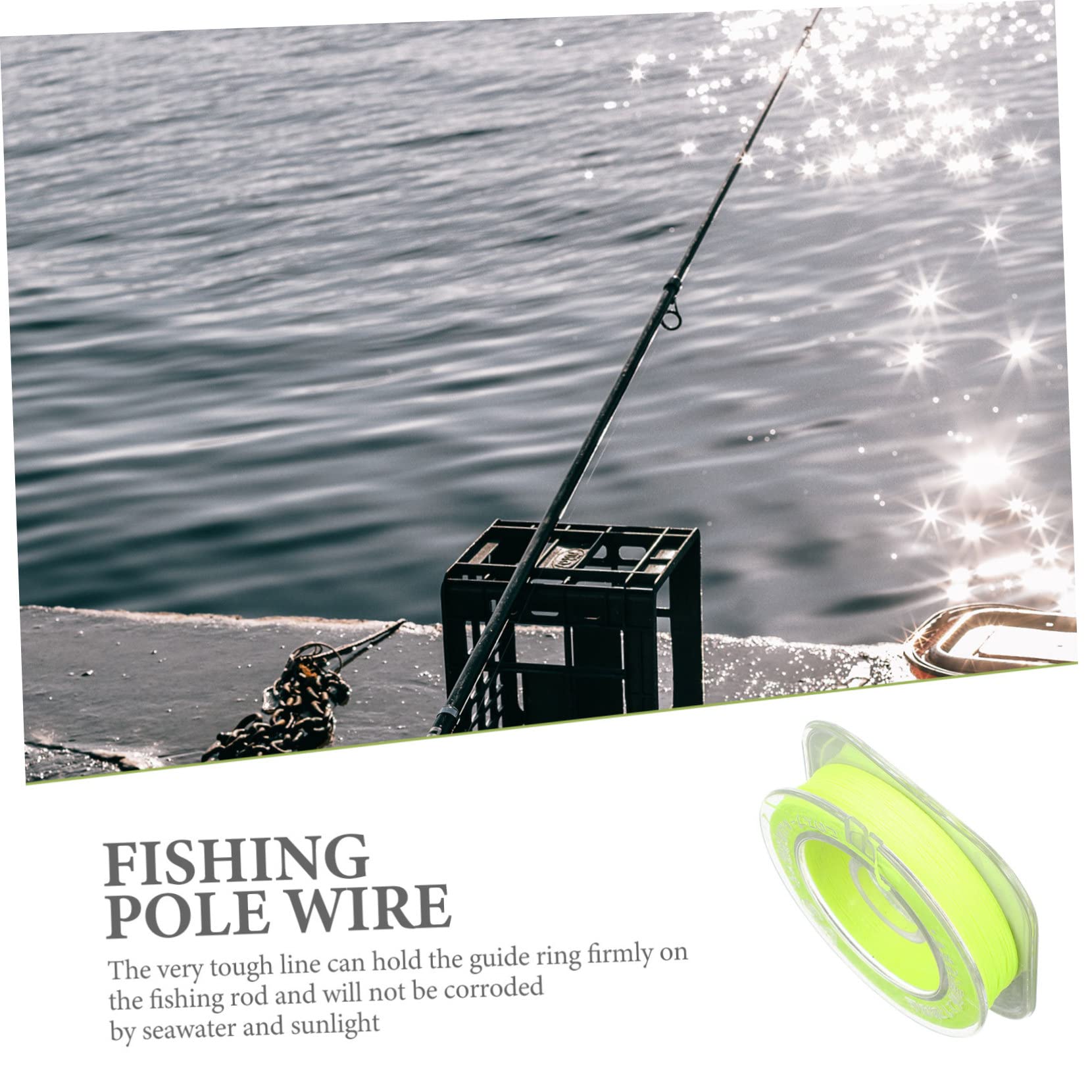 WOONEKY 1 Rouleau Anneau de Cravate de Canne à pêche Fil d'attache de Canne à pêche Fil de surliure de Guide de Tige Fourniture de Canne à pêche Ligne de Fixation d'emballage Divers Boucle