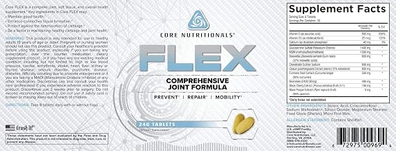 Core Nutritionals Flex Comprehensive Joint Formula, 240 Tablets