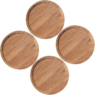 HEALLILY 4 Peças Tampas De Copo De Caneca Tampa De Copo De Chá Tampas De Copo De Substituição Tampas De Copo Multiuso Suprimentos Para Casa Tampas Para Copos Tampa De Madeira De Acácia