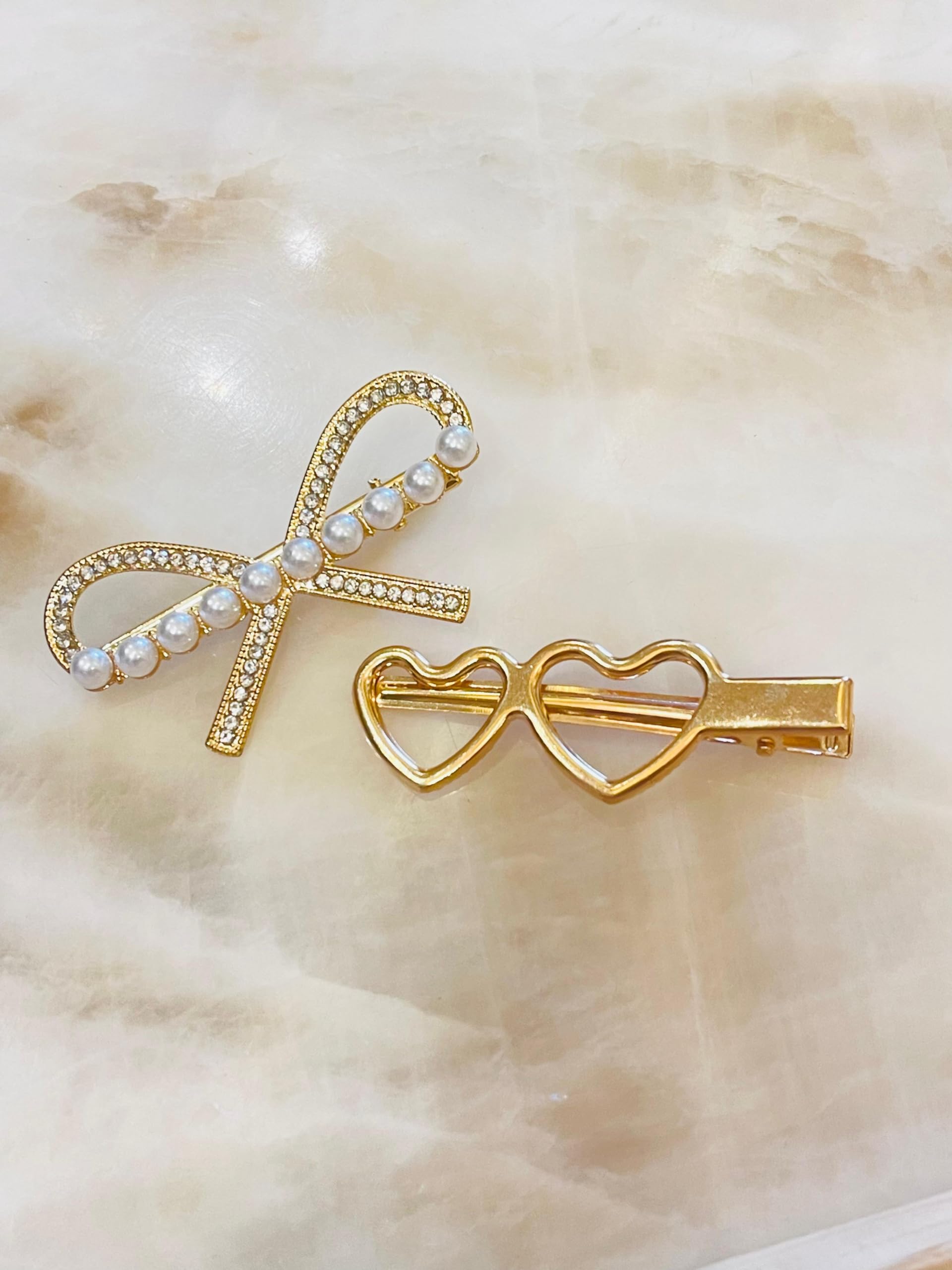 Krimik Fashion Pearl Studded Bow & Golden Heart Fashion Accessories (B0D14WZHDS) Amazon Price History, Amazon Price Tracker